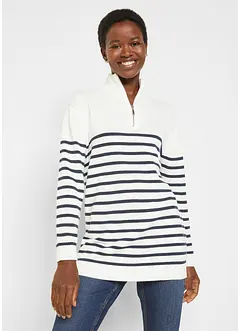 Maglione con colletto e zip, bonprix