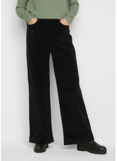 Nero Pantaloni in velluto elasticizzato flared Bonprix Donna Abbigliamento Pantaloni e jeans Pantaloni Pantaloni in velluto 