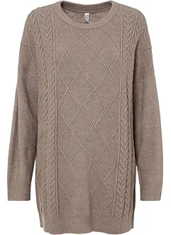 Maglione oversize con trecce, bonprix