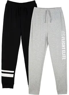 Pantaloni tuta in misto cotone morbido (pacco da 2), bonprix