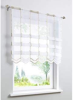 Tenda a pacchetto con clip e ricamo a onde, bpc living bonprix collection