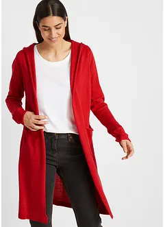 Cardigan lungo con cappuccio, bonprix