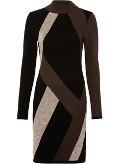 Abito in maglia jacquard con righe moderne, bonprix