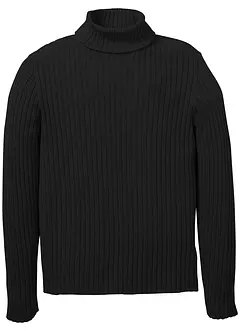 Maglione a collo alto a coste con cotone riciclato, bonprix