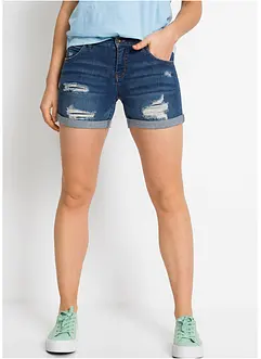 Shorts di jeans effetto sdrucito, bonprix