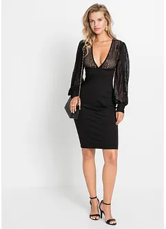 Abito con pizzo che valorizza la silhouette, bonprix