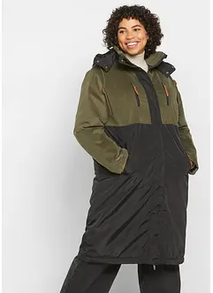 Parka lungo bitessuto con cappuccio, taglio diritto, bonprix