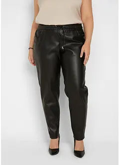 Pantaloni in similpelle con elastico in vita, bonprix