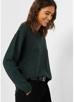 Maglione melange con scollo rotondo, bonprix