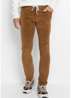 Pantaloni in velluto elasticizzati con cordoncino slim fit, straight, bpc bonprix collection