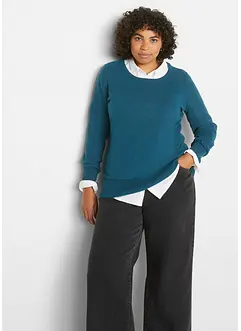 Maglione basic in maglia fine con cotone riciclato, bonprix