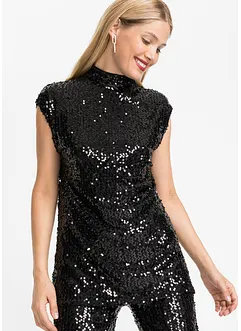 Top con paillettes, bonprix