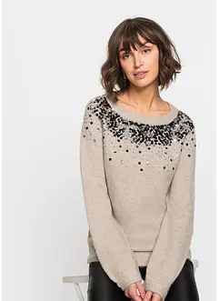 Maglione con paillettes, bonprix