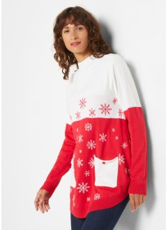 Maglione natalizio con colletto dritto, bpc bonprix collection