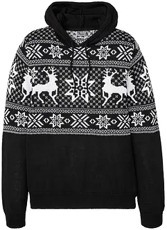 Maglione norvegese con cappuccio e cotone, bonprix