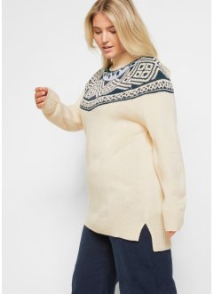 Maglione norvegese con spacchi ai lati, bpc bonprix collection