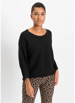 Maglione oversize a costine in misto viscosa, bonprix