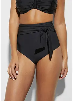 Slip a vita alta per bikini con cintura da annodare e effetto modellante forte, bonprix