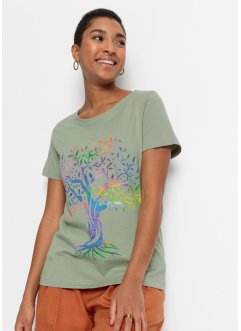 T-shirt stampata in cotone biologico, RAINBOW