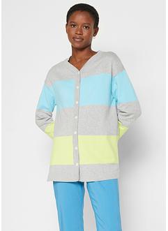 Cardigan fine svasato con bottoni in color block, bpc bonprix collection