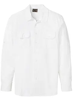 Camicia a maniche lunghe arrotolabili in misto lino, bonprix