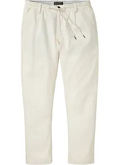 Pantaloni in misto lino con elastico in vita relaxed fit, straight, bonprix