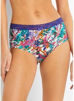 Culotte a vita alta con pizzo e cotone biologico (pacco da 4), bpc bonprix collection