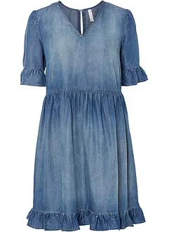 Abito di jeans con volant in Lyocell, bonprix