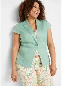 Blazer a maniche corte in satin di cotone, bonprix