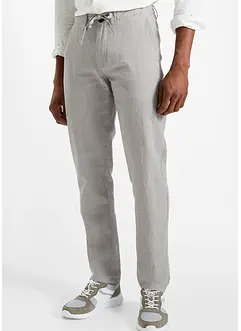 Pantaloni chino in misto lino con elastico in vita regular fit, straight, bonprix