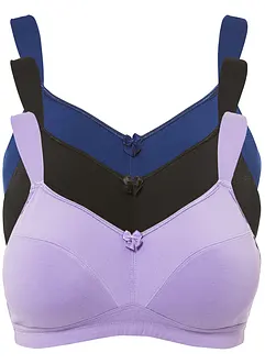 Reggiseno senza ferretto con cotone (pacco da 3), bonprix