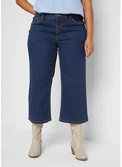 Jeans cropped wide leg, a vita media, bonprix