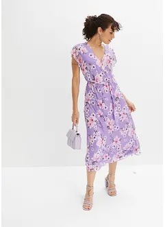 Abito midi in mesh fantasia, bonprix