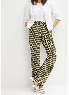 Pantaloni con elastico in vita in viscosa fantasia, bonprix