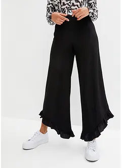 Pantaloni in crêpe strutturato con elastico in vita, bonprix