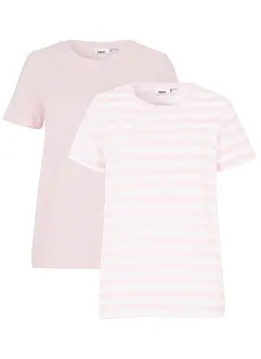 T-shirt con scollo rotondo in cotone (pacco da 2), bonprix