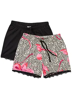 Pantaloncini per pigiama con pizzo delicato (pacco da 2), bonprix