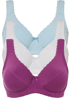 Reggiseno con ferretto in misto cotone (pacco da 3), bonprix