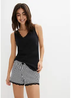 Pigiama estivo con pizzo raffinato, bonprix