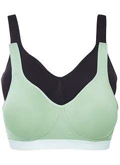 Reggiseno t-shirt senza ferretto con cotone biologico (pacco da 2), bonprix