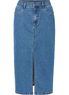 Gonna lunga di jeans con spacco e Positive Denim #1 Fabric, bonprix