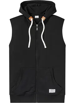 Gilet in felpa con cappuccio in misto cotone morbido, bonprix
