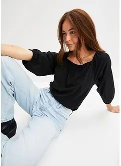 Maglia in cotone biologico con scollo quadrato, bonprix