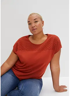Maglia con ricami traforati, bonprix