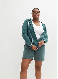 Felpa con zip e cappuccio in puro cotone biologico, bonprix