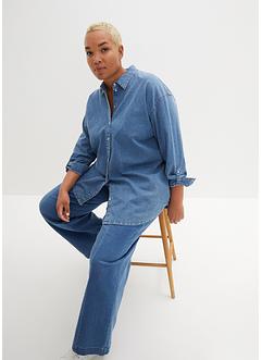 Camicia di jeans elasticizzata oversize, bpc bonprix collection