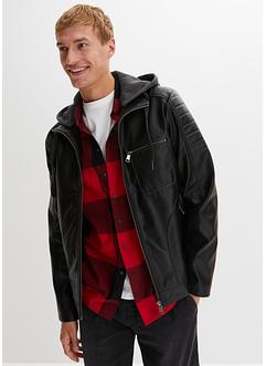 Giacca in similpelle con cappuccio, John Baner JEANSWEAR
