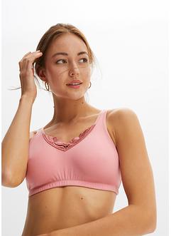 Reggiseno bustier con ricami e cotone, bpc bonprix collection