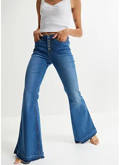 Jeans a zampa con orlo aperto, bonprix