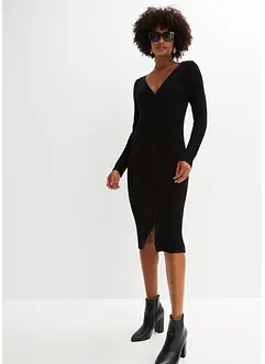 Abito in maglia aderente con dettaglio a treccia, bonprix